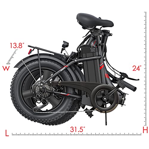 Vivi Gopina Electric Bike, 16" x 3.0 Fat Tire Electric Bike, 350W Step Thru Electric Bicycle, 48V Removable Battery, Up to 40 Miles, LCD Display, 20mph, 7 Speed, UL 2849 Certification