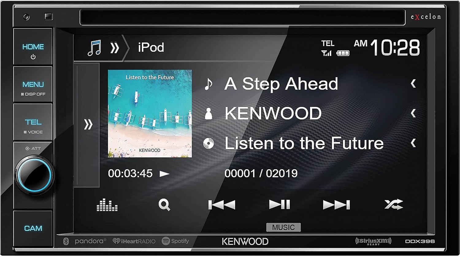 KENWOOD eXcelon DDX396BT Double DIN SiriusXM Ready Bluetooth in-Dash DVD/CD/AM/FM Car Stereo Receiver w/ 6.2" Touchscreen
