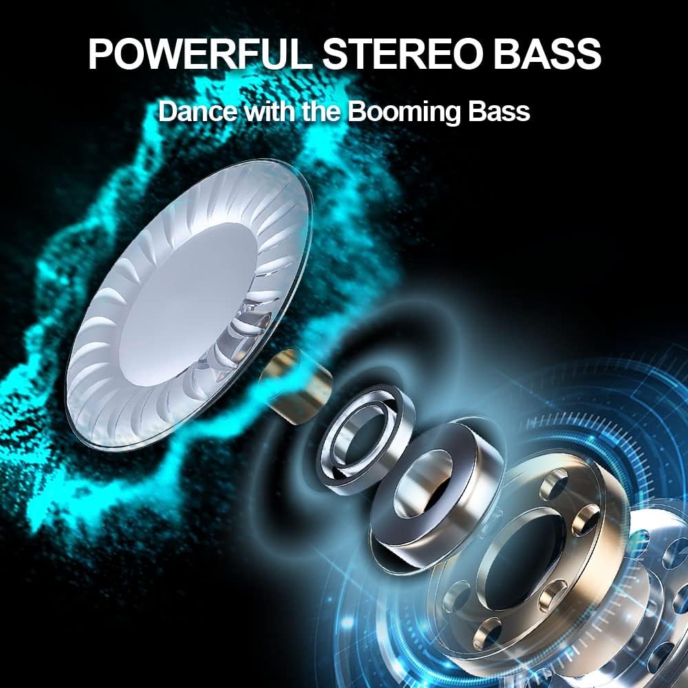 Wireless Earbud, Bluetooth 5.1 Ear Buds Sport Headphones IP7 Waterproof 30H Playtime in Ear Earhooks Buds Deep Bass Stereo Sound CVC 8.0 Noise Cancelling Wireless Earphones for Running Workout Gym Pack of 2