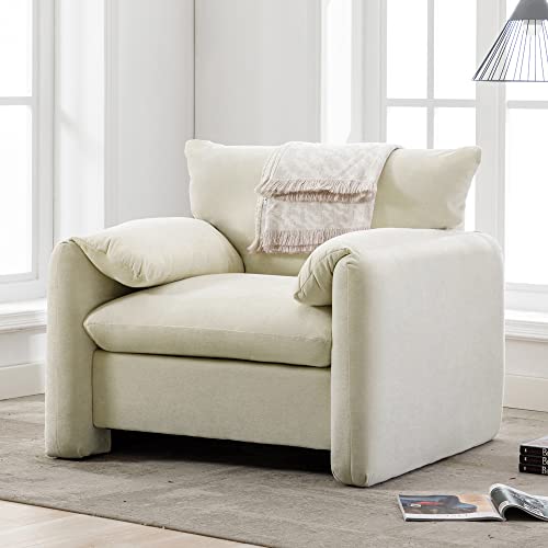 Chenille Oversized Armchair-Modern Accent Chair & Single Sofa Lounge, 38.6'' Wide, Comfortable Seating for Living Room & Bedroom, Grey
