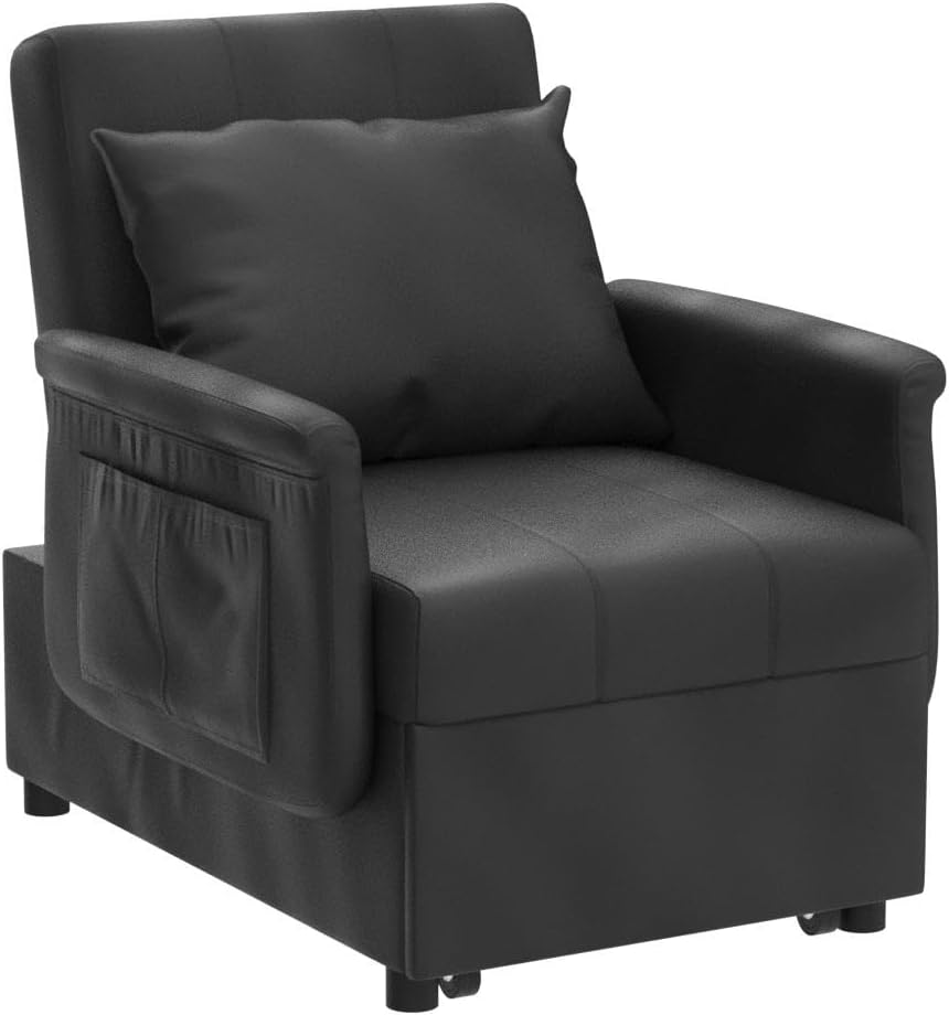 BINGTOO Bed Chair, 3 in 1 Lounge Chair,Multi-Function Folding Sofa Bed, Ottoman Bed Sleeper, Pull Out Sofa Bed Chair, Ottoman Bed, Convertible Chair to Bed, Pull Out Bed Couch for Home Office