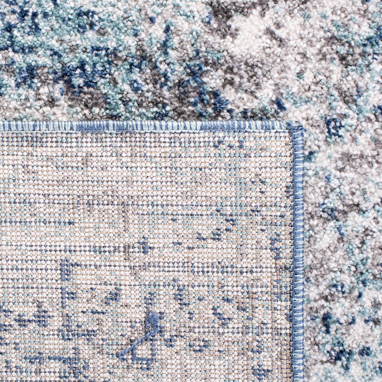 SAFAVIEH Aston Collection 12' x 15' Light Blue/Grey ASN705M Modern Abstract Non-Shedding Living Room Dining Bedroom Area Rug