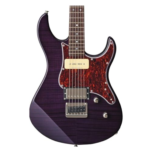 YAMAHA 6 String Solid-Body Electric Guitar, Right, Translucent Black, 612VII (PAC612VIIFM TBL)