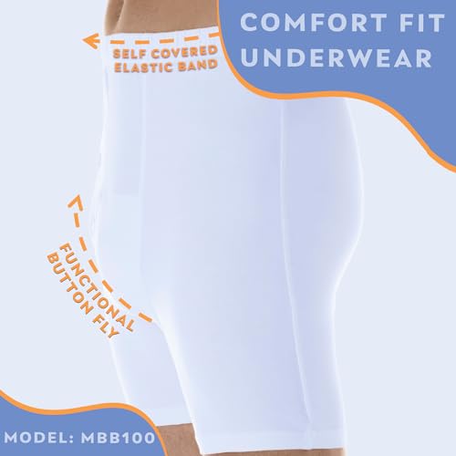 Wearever Men’s Incontinence Boxer Brief for Bladder Control with Regular Absorbency - Reusable & Washable Leak Proof Underwear for Men (Single Pair)