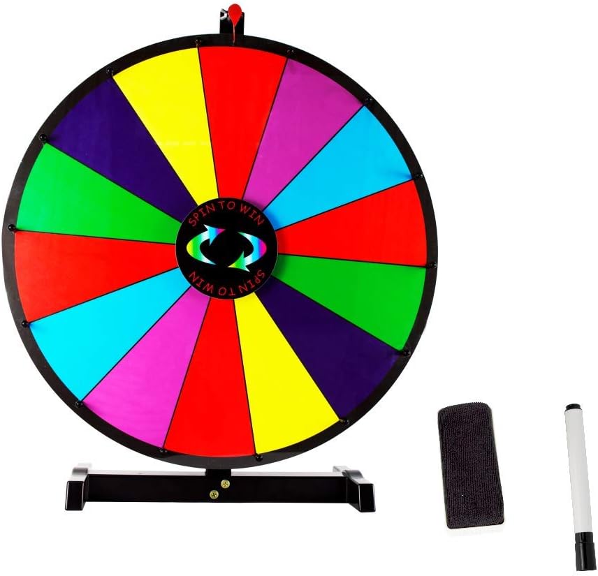 Tabletop Prize Wheel Spinning Win The Fortune Spin Game 14 Slots Color Dry Erase Game Spinner Wheel Easy to Clean Pack of 2