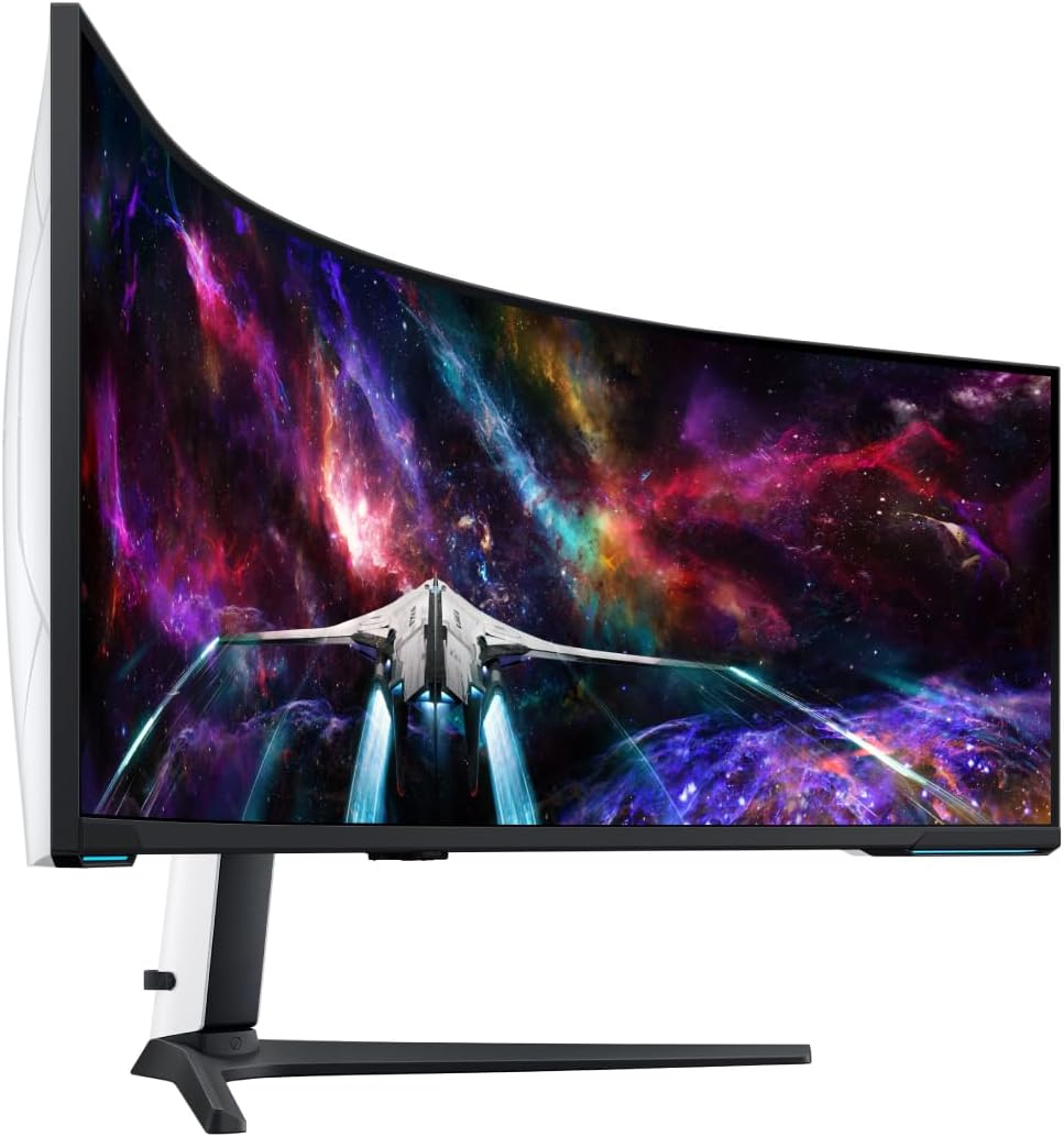SAMSUNG 57" Odyssey Neo G9 Series Dual 4K UHD 1000R Curved Gaming Monitor, 240Hz, 1ms with DisplayPort 2.1, Quantum Mini-LED, DisplayHDR 1000, AMD FreeSync Premium Pro, LS57CG952NNXZA, 2023 (Renewed)