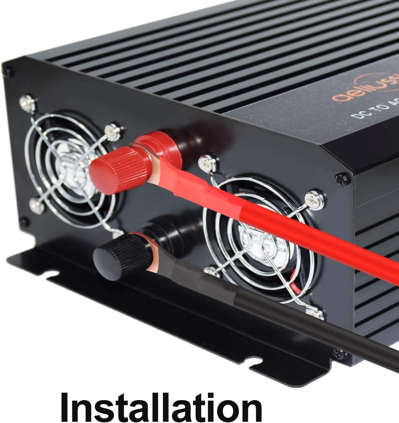 aeliussine Power Inverter 2000W Pure Sine Wave Inverter 12v DC to AC 120v Peak 4000 Watt Converter with LCD Display USB Charge Port for Car RV Boat Solar Power System.
