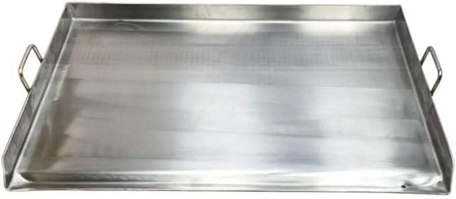 HEAVY DUTY 36" X 20" Stainless Steel Flat Top TRIPLE Griddle Plancha Extra Rib Double Bottom