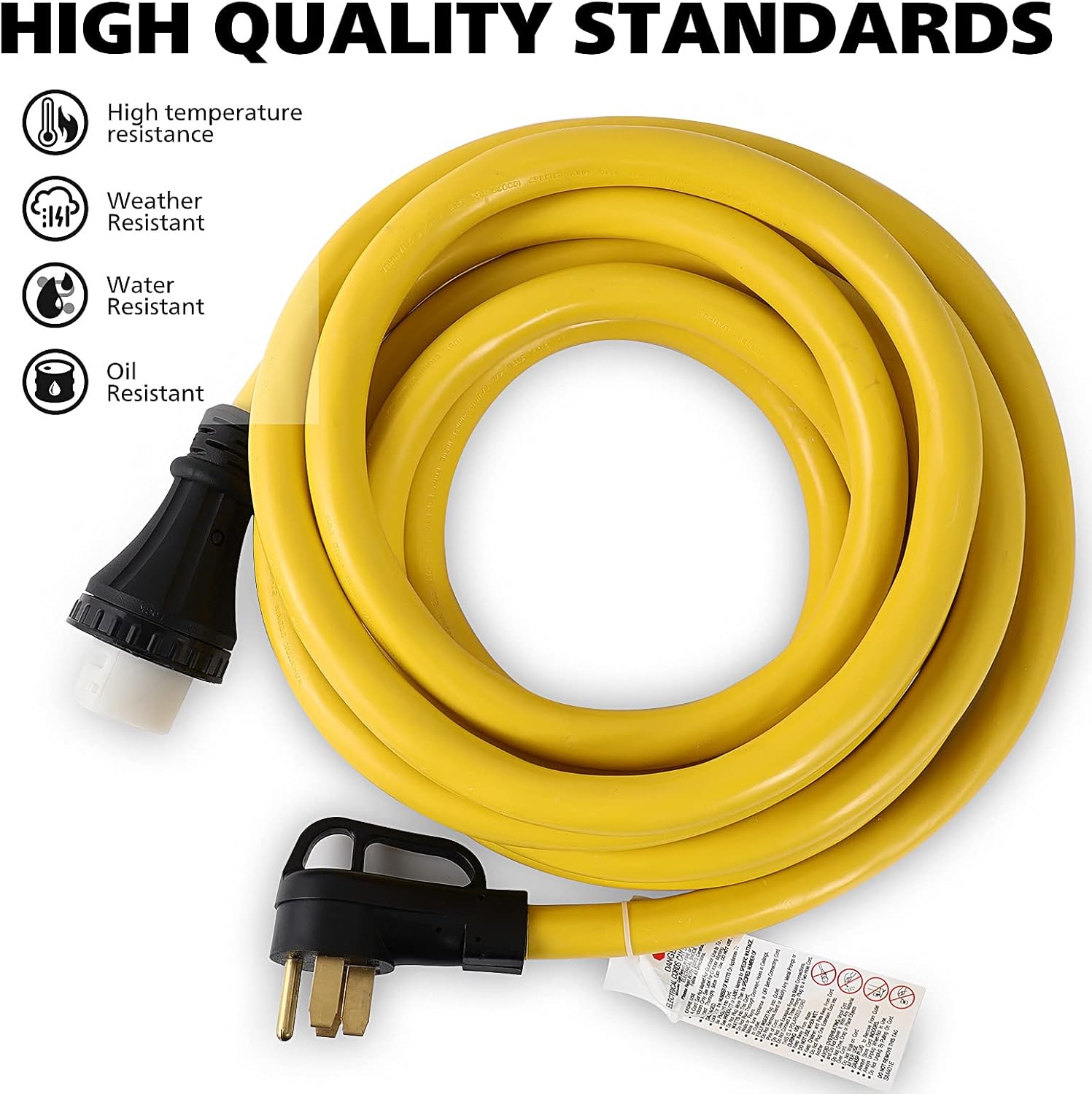 10FT 14-50P to SS2-50R 120V/240V 50 Amp Stow W/L14-30P to 14-50R Power Cord Adapter Combo Kit 4 Prong Male to 4 Prong Twist Lock Receptacle Generator RV Marine Shore Boat Power Extension Cord