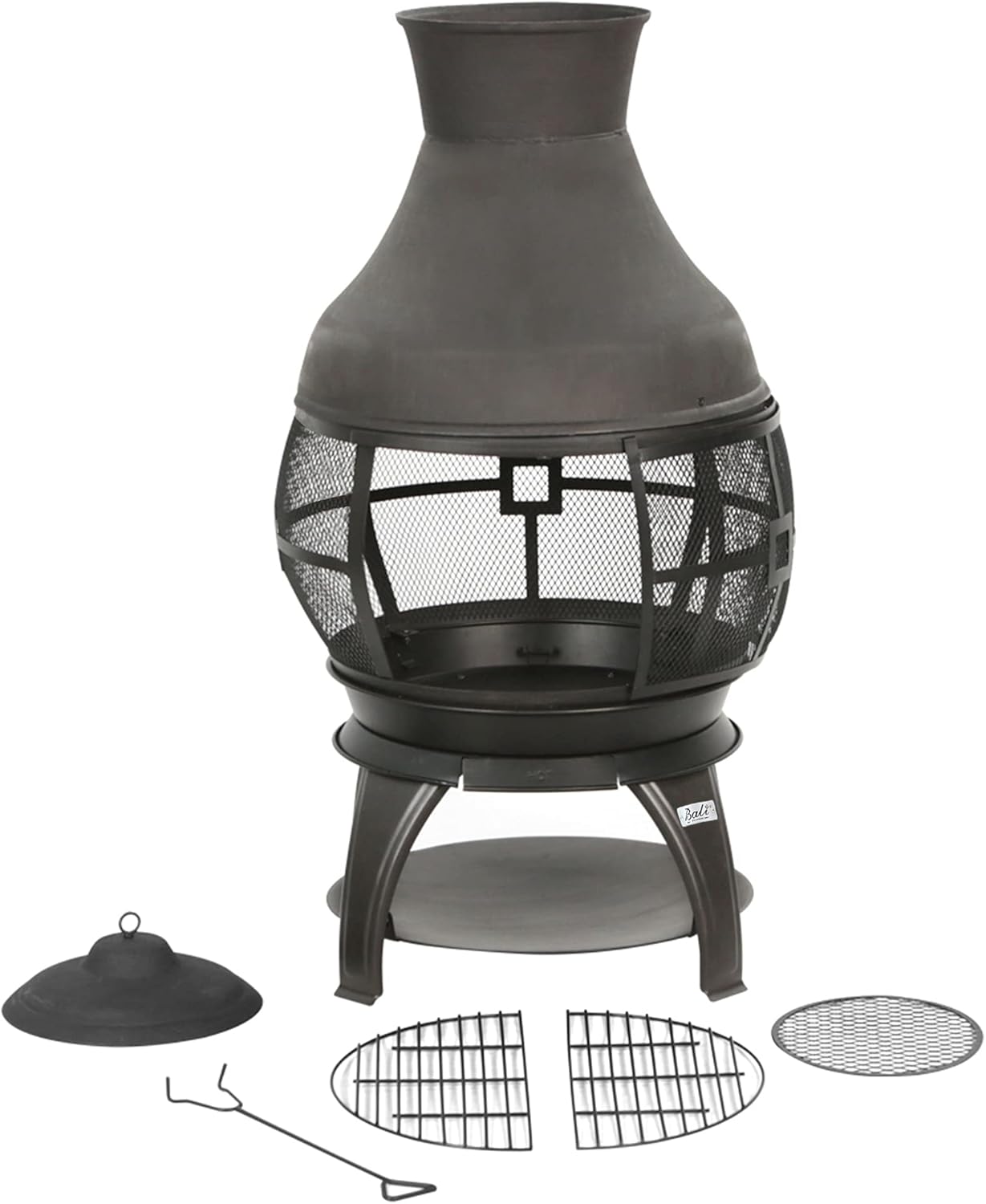 BALI OUTDOORS Fire Pit Round FirePits Outdoor Wood Burning Chiminea Outdoor Fireplace