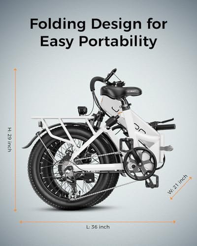 Jasion EB7 ST 2.0 Electric Bike for Adults, 850W Power Motor 55 Miles 28MPH Top Speed Folding Ebike, 48V 10AH Built-in Battery Dual Suspension, 20" Fat Tire Electric Bicycles, Step-Thru Design
