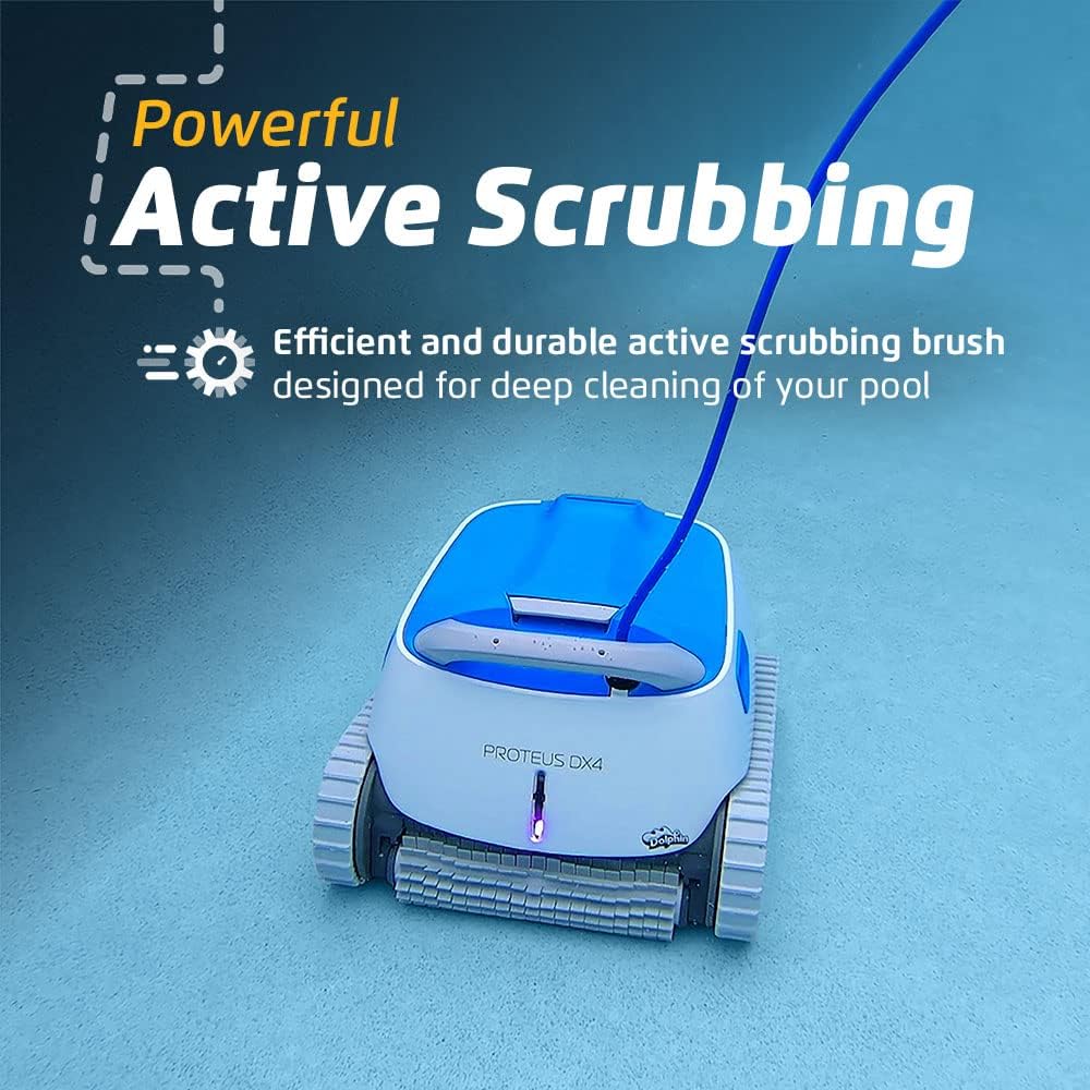 Dolphin Proteus DX4 Automatic Robotic Pool Vacuum Cleaner Includes Ultra-Fine Filters for an Ultimate Clean, Ideal for In-Ground Pool up to 50 FT in Length