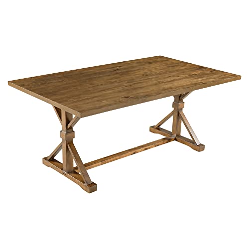LUMISOL Wood Kitchen Dining Room Table Set for 6 Persons with Bench and Chairs, Farmhouse Rustic 6 Piece Dining Table Set with Recantgle Table and Upholstered Bench and Chairs, Natural Cherry