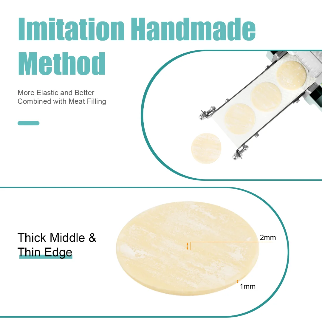 MIDUO Commercial Dumpling Skin Maker Machine, 110V Electric Dumpling Wrapper Maker Automatic Wonton Maker Machine Dough Processing Machine with 7cm Round Mold 40pcs/Min for Restaurant Kitchen Home