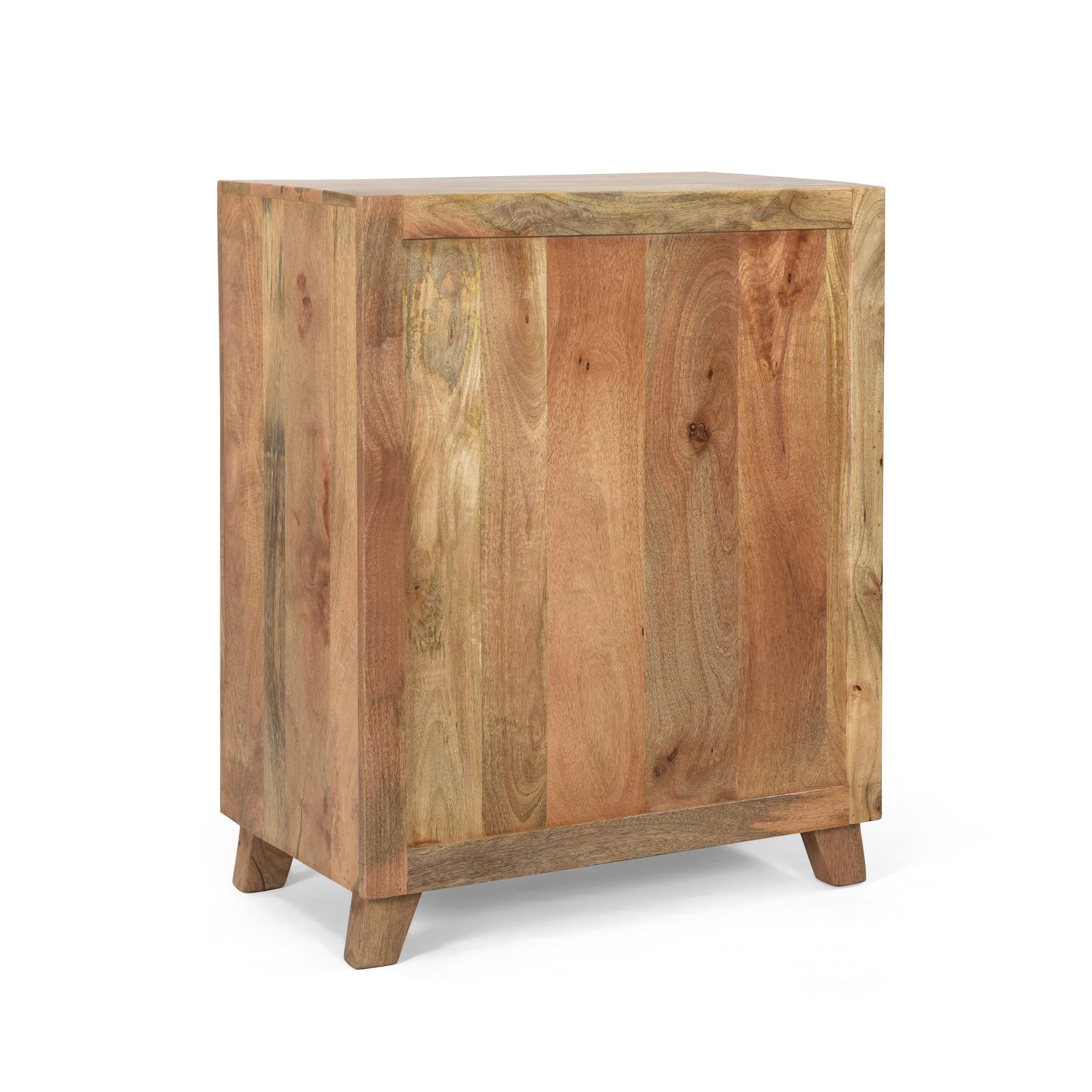 Latham Boho Handcrafted Mango Wood 2 Door 2 Drawer Cabinet by Christopher Knight Home (Natural Brown) 311203