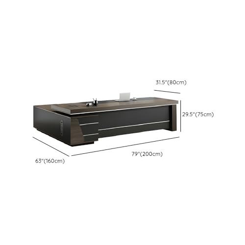 L-shape Office Desk with Locking Drawers and Cable Management, L Shape Executive Desk with File Cabinet Storage, Modern Wooden Computer Desk 79" L x 31.5" W x 29.5" H - Left Hand Return