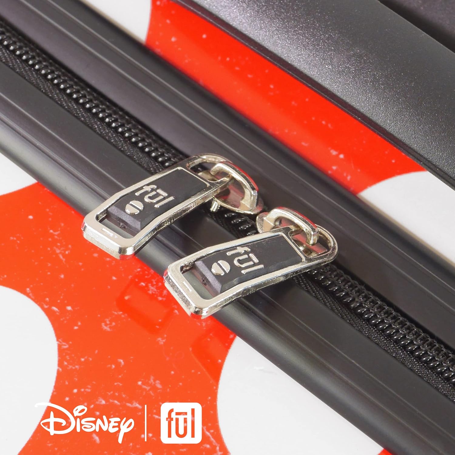 FUL Disney Minnie Mouse 2 Piece Rolling Luggage Set, Hardshell Suitcase with Wheels, Polka Dots, 20 Inch and 27 Inch, Red (FCFL0119SAMEC-600)