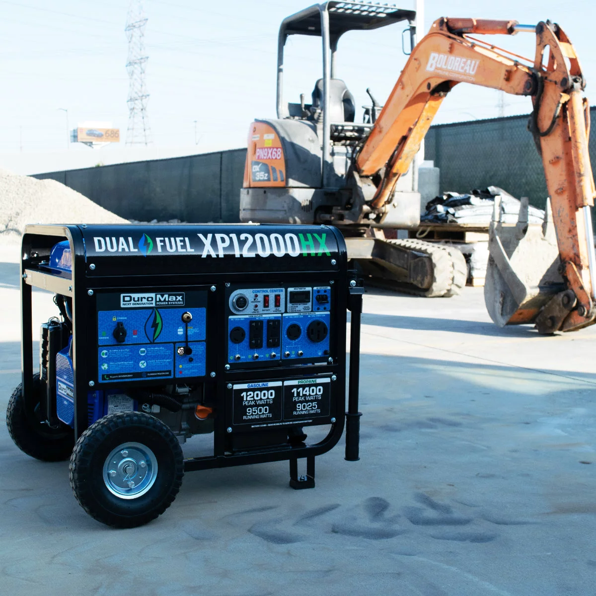 Duromax-XP12000HX DuroMax Generator Dual Fuel Gas Propane Portable with CO Alert 12,000 Watt