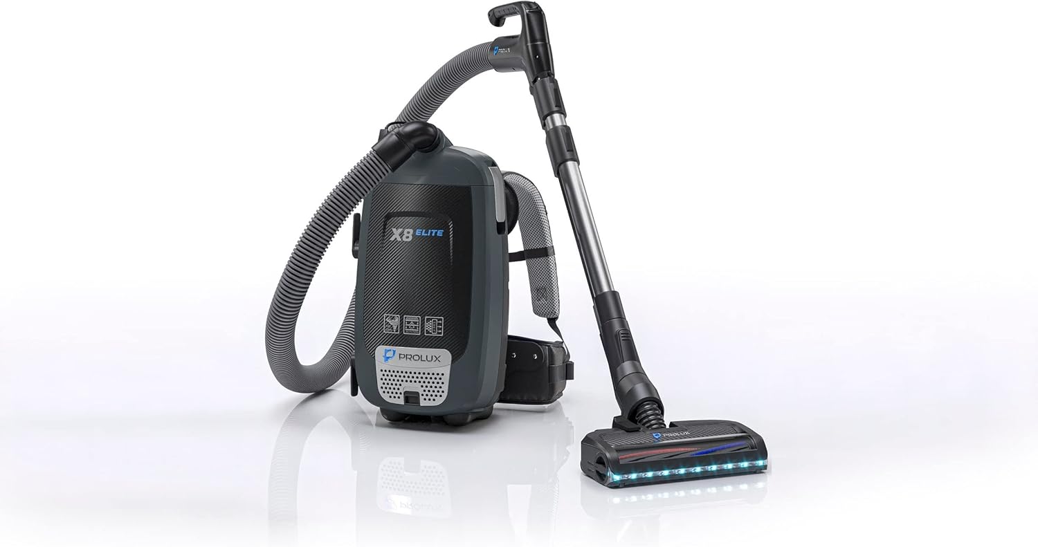 Backpack Vacuum Canister W/Electric Powerhead Kit Black Abs Filter Lightweight