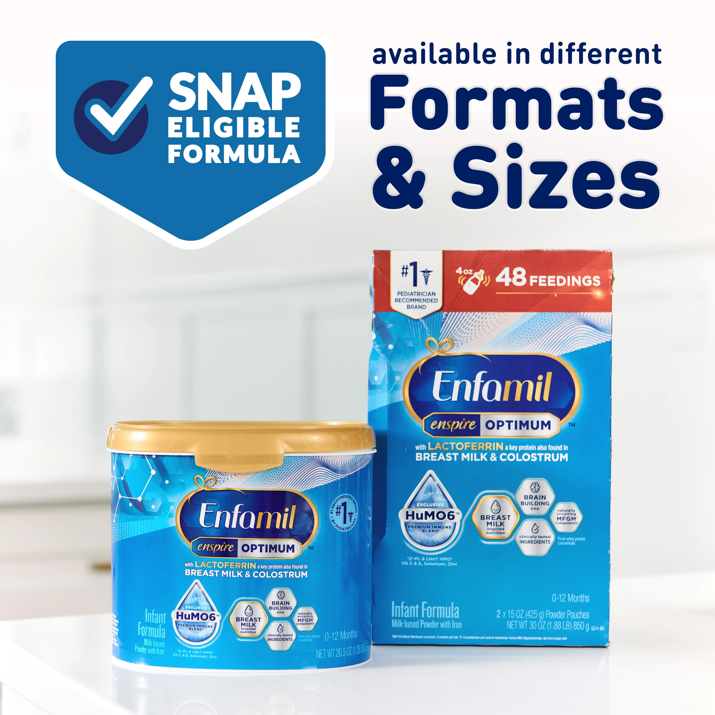 Enfamil Enspire Optimum Baby Formula, with Immune-Supporting Lactoferrin found in Colostrum, Our Closest Formula to Breast Milk, Dual Prebiotics, Infant Formula Powder, Baby Milk, 120 Oz