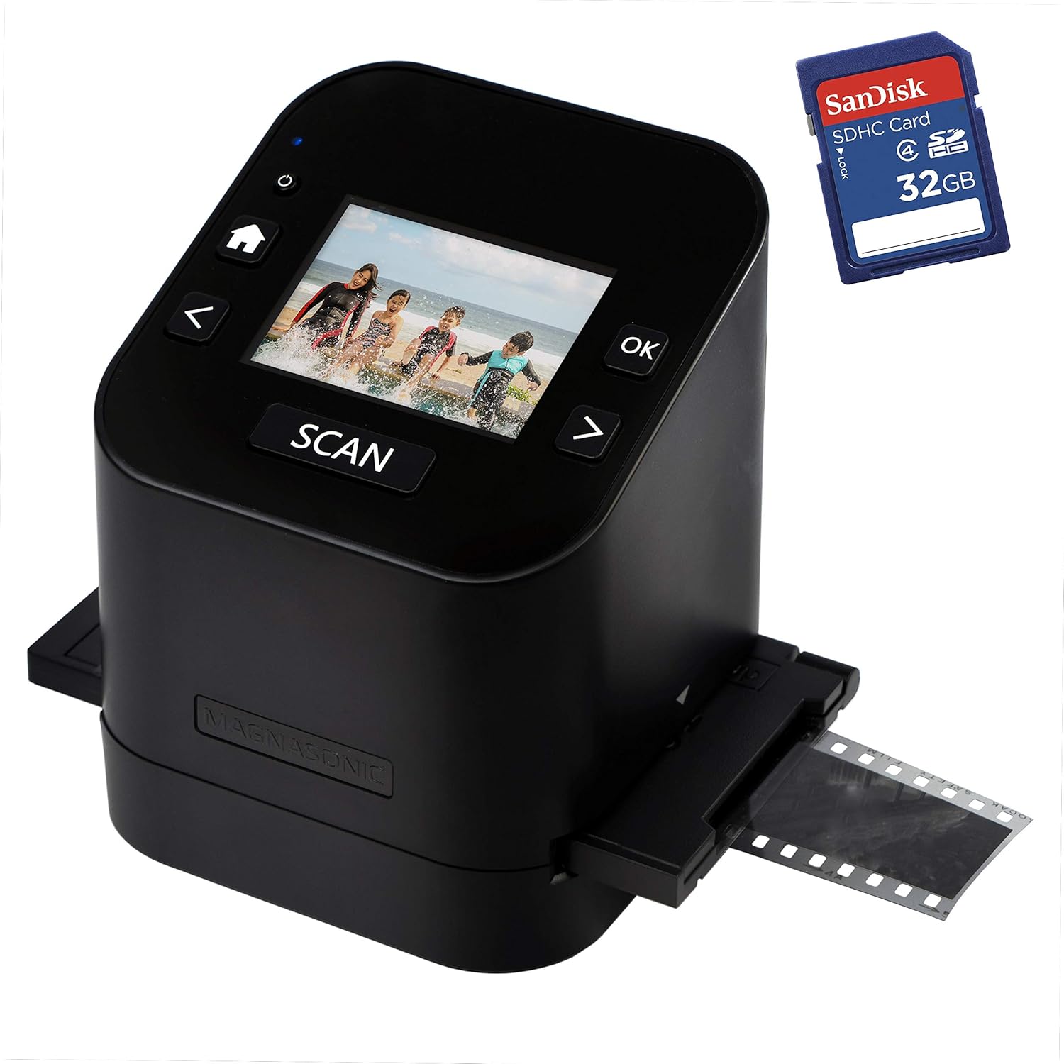 Magnasonic All-In-One Film & Slide Scanner, High Resolution 22MP, Converts 35mm/110/126/ Super 8/8mm Film & 135/110/126 Slides into Digital JPEG, 2.4 LCD Screen, Built-in Memory, Fast Scanning (FS52)