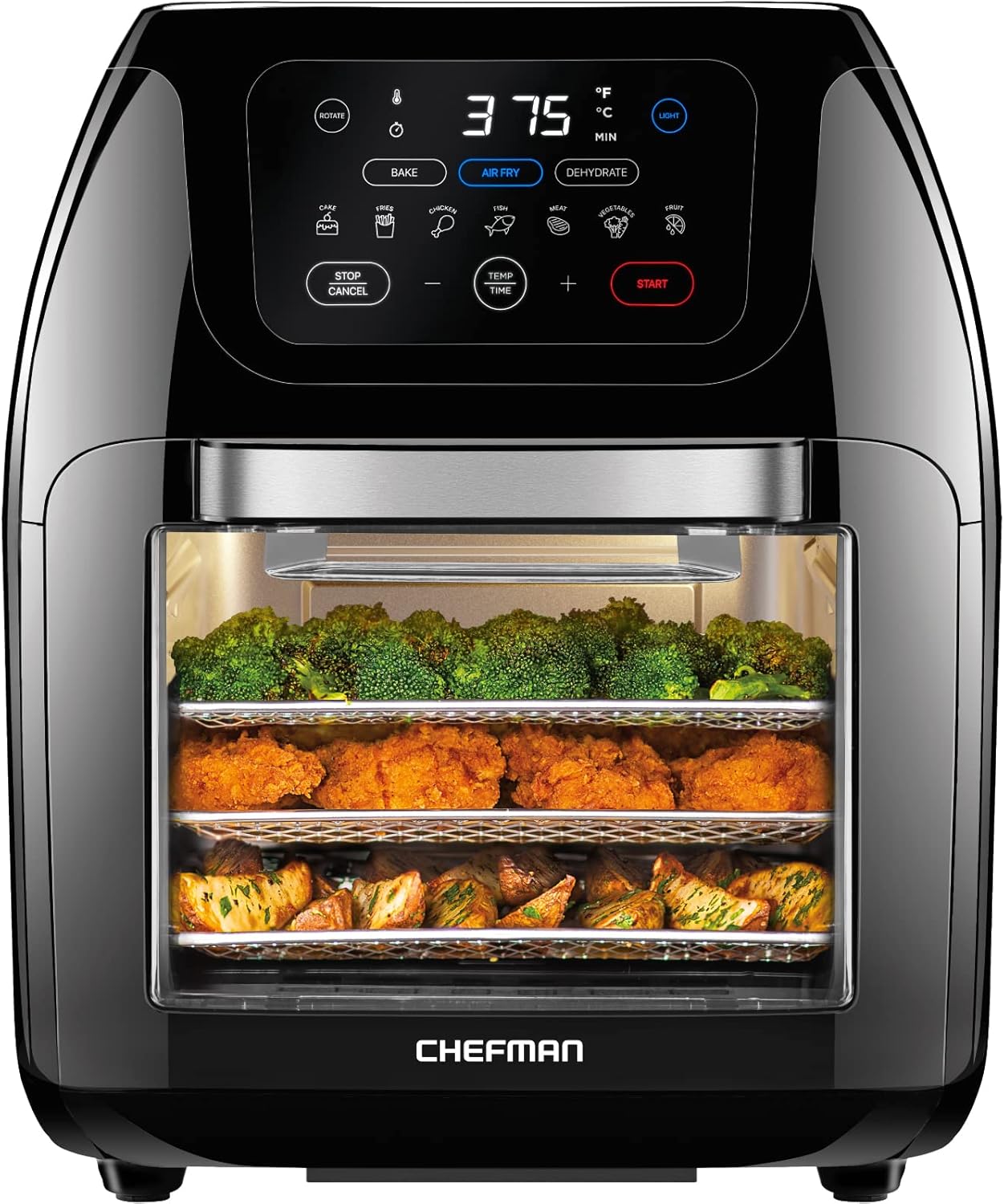 CHEFMAN Multifunctional Digital Air Fryer+ Rotisserie, Dehydrator & TurboFry Touch 8 Quart Air Fryer w/XL Viewing Window & Advanced Digital Display