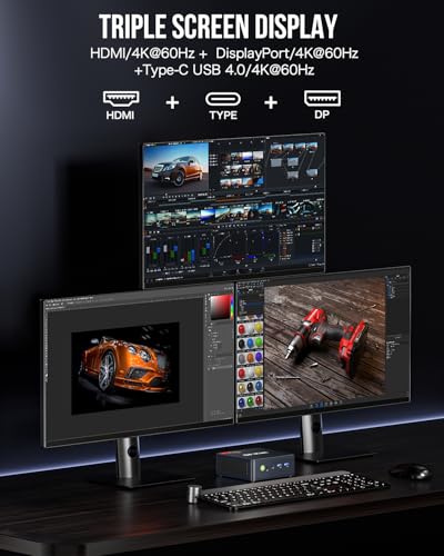 GMKtec Gaming PC, K11 AMD Ryzen 9 8945HS(8C/16T, Up to 5.2GHz), 32GB DDR5 RAM 1TB Mini PC Desktop Computer, Oculink, Dual NIC 2.5GbE LAN, HDMI/DisplayPort/USB4*2