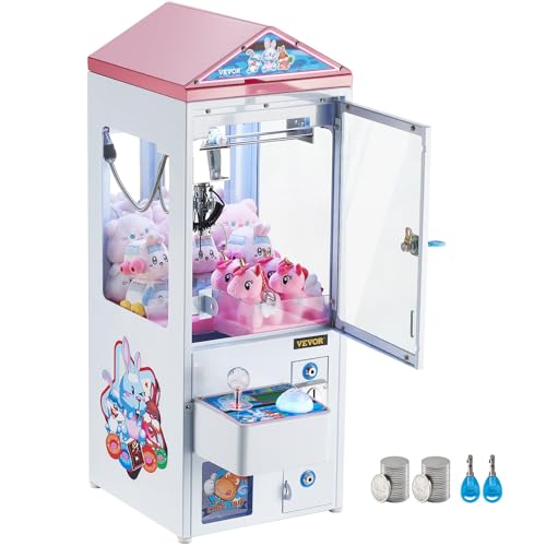VEVOR Claw Machine, 0-3” Jaw Diameter 0-5” Jaw Lifting, Crane Prize Grabber Commercial Arcade Game Toys, Cool Fun Grab-and-Win Machine w/Light and Sound, Dispenser Vending Toy for Kids,Boys &Girls