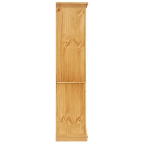 Cupboard Mexican Pine Corona Range 31.5"x15.7"x66.9",Pinewood Corona Highboard for Versatile Home Storage in Brown Cabinets & Lockers for Office Storage