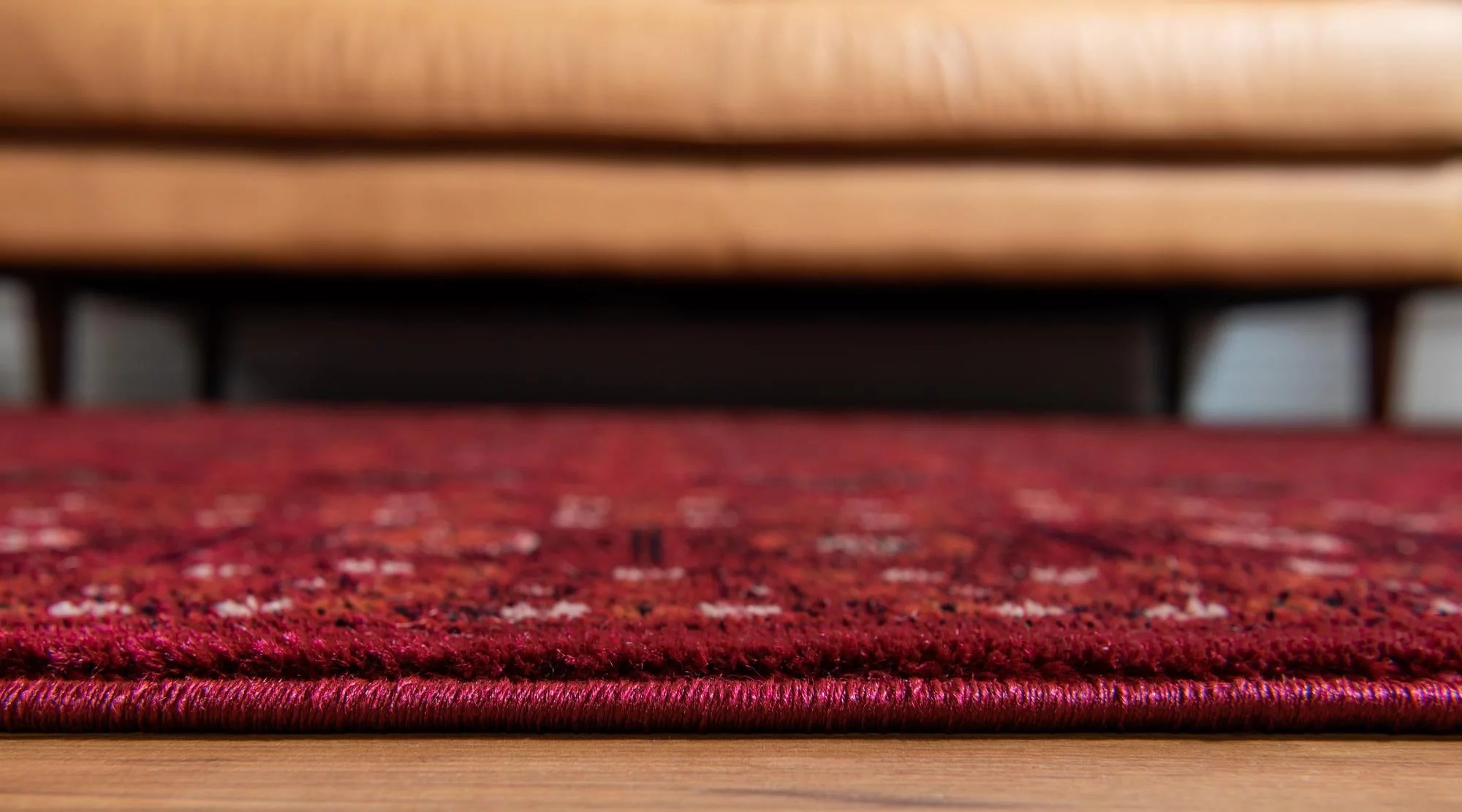 Rugs.com Bokhara Collection Rug – 7' x 10' Red Low Rug Perfect For Bedrooms, Dining Rooms, Living Rooms