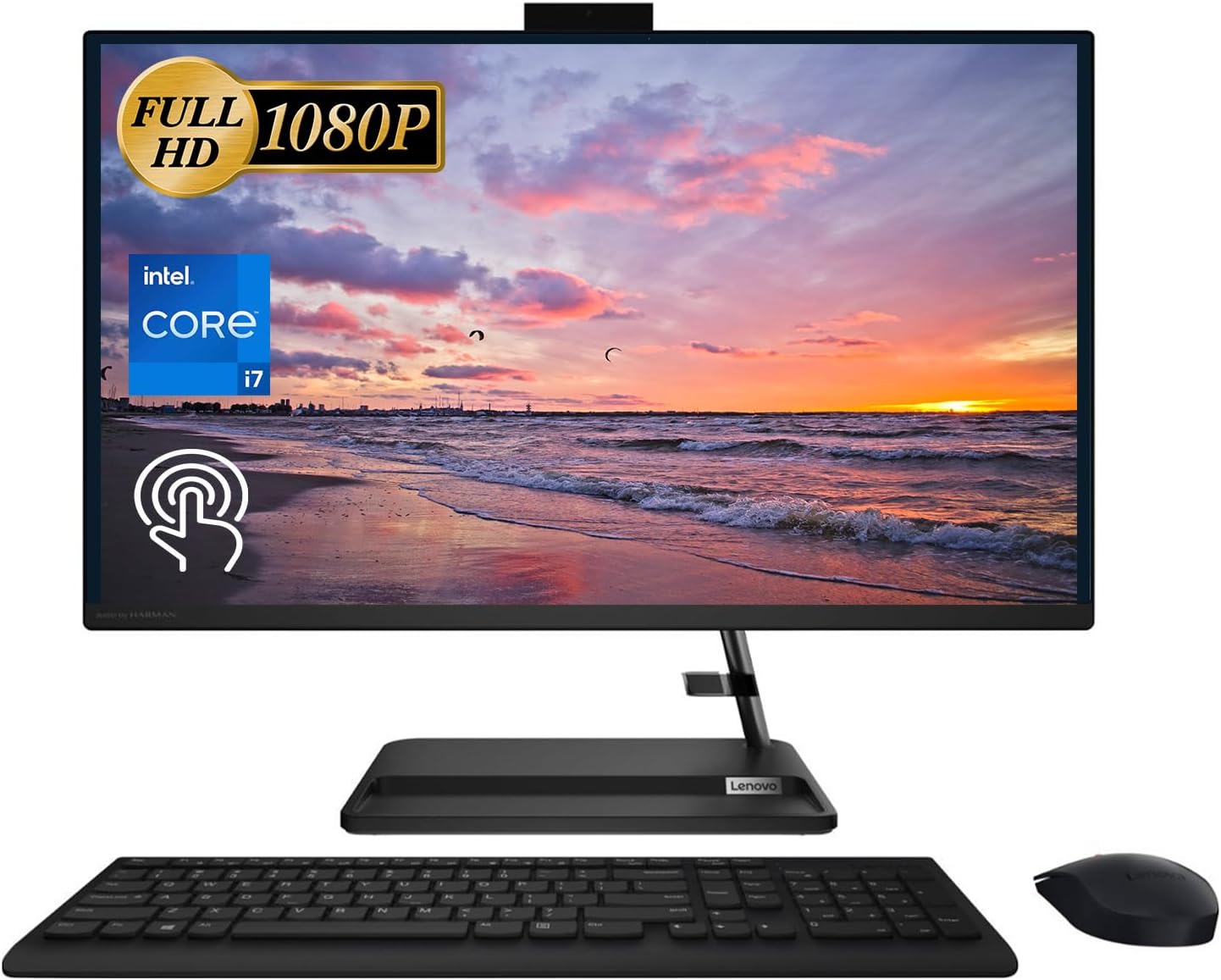 Lenovo 2023 Latest IdeaCentre 3 Premium All-in-One Desktop, 27" FHD Touchscreen Display, Intel Core i7-13620H, 32GB RAM, 1TB SSD, Webcam, HDMI, Wireless Mouse & Keyboard, Wi-Fi 6, Windows 11 Home