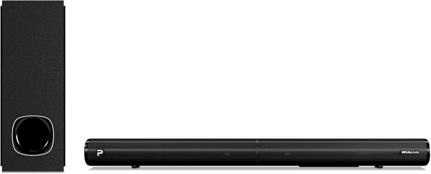 Sound Bar Compatible with Dolby Audio, Roku TV Ready, Sound Bars for TV with Subwoofer, Bluetooth 5.0/HDMI ARC/Optical/AUX/RCA Connection