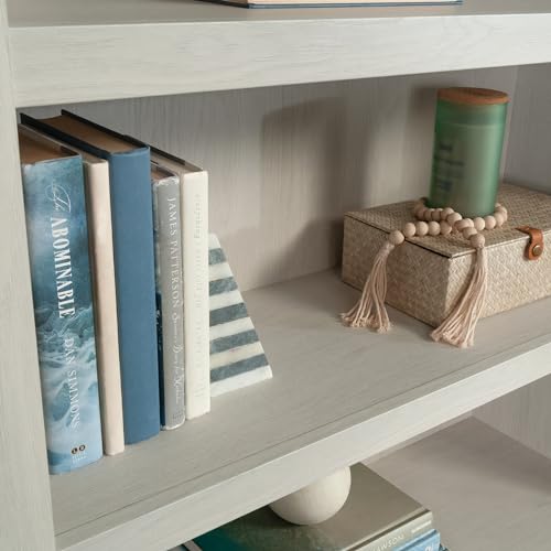 Sauder 5 Tier Book Shelf Wooden Bookcase Multipurpose Bookshelf for Home Office, Living Room, in Chalked Chestnut