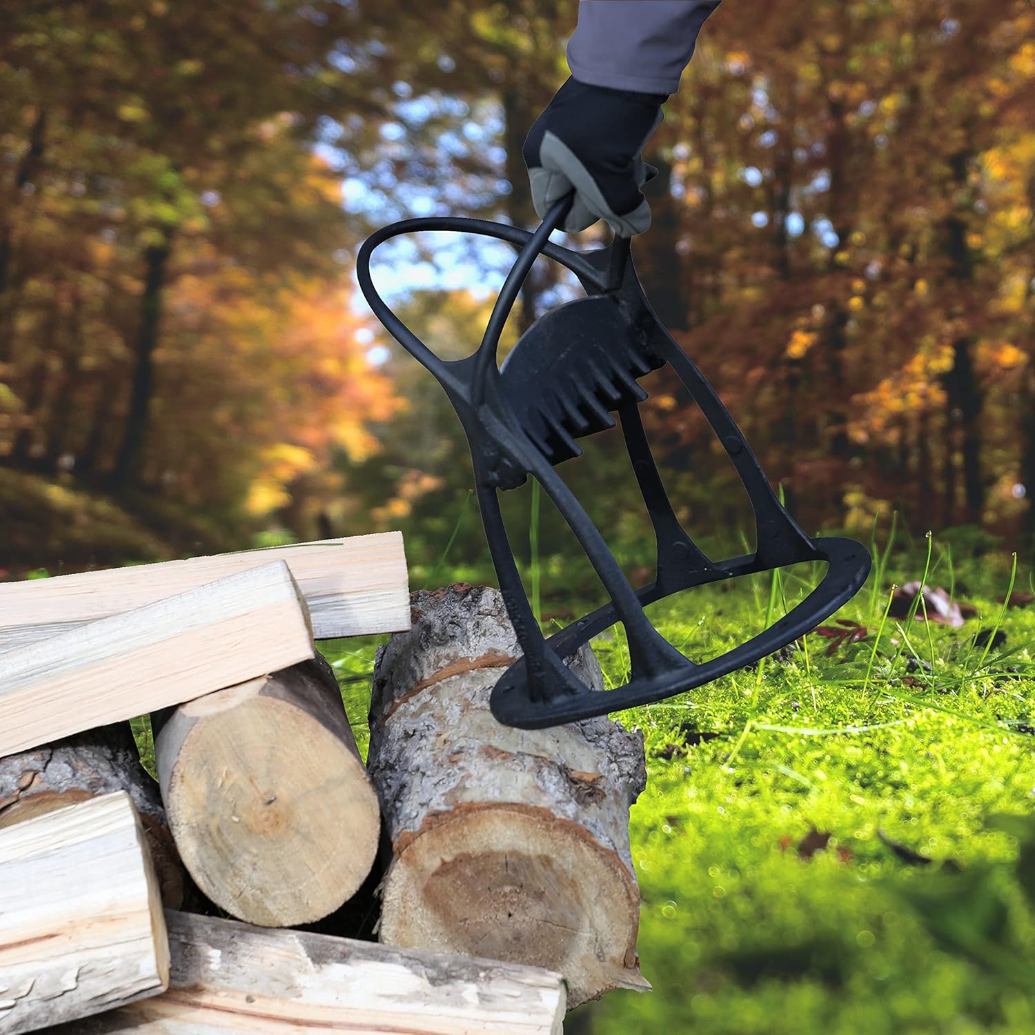 SPEED FORCE Firewood Splitter-Kindling Splitter-Log Splitter-Wood Splitter-Kindling Cracker – No Axe！Manual Log Splitter Wedge Made from CAST Steel Pack of 2