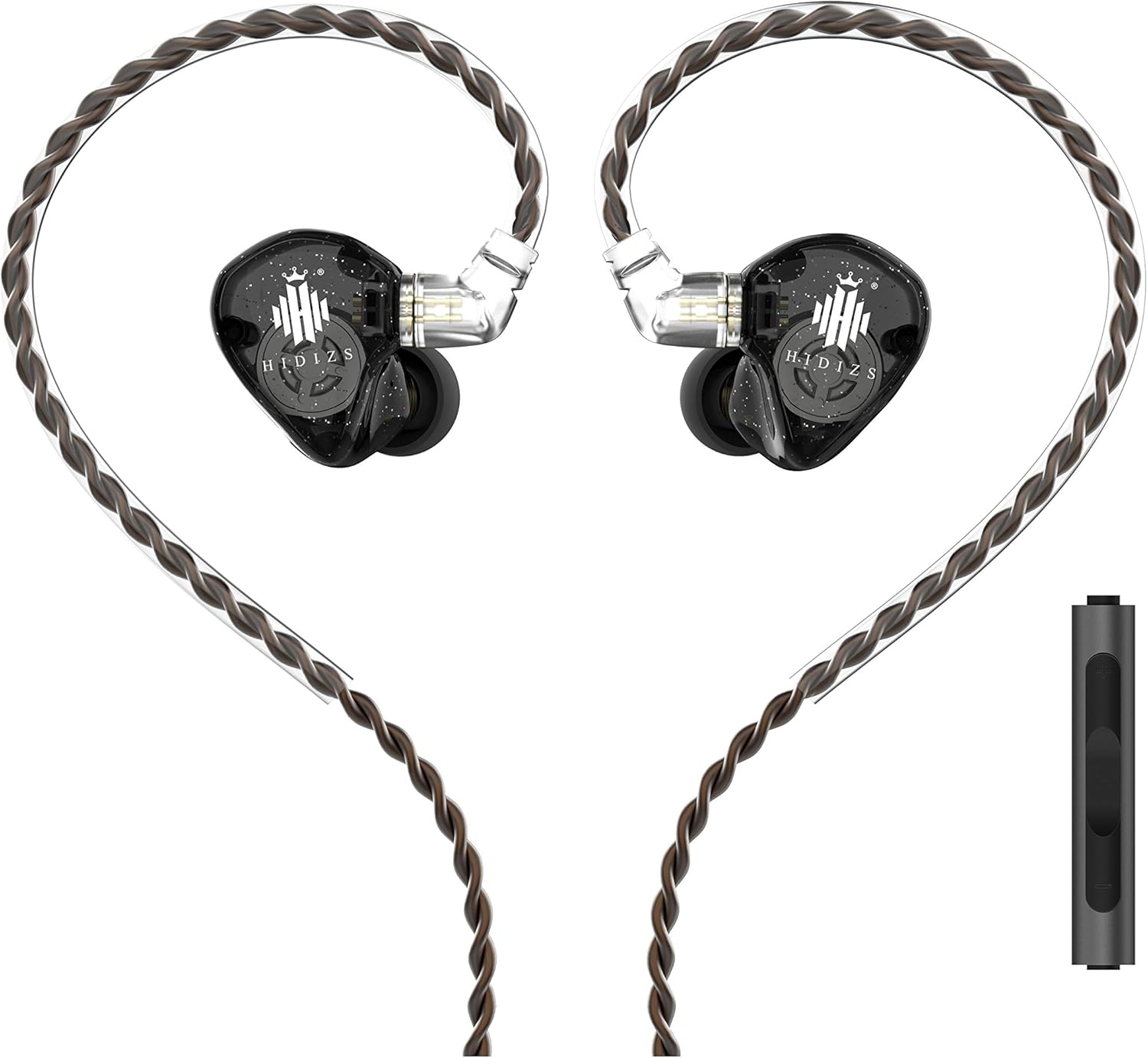 HIDIZS MS1-Rainbow in-Ear Monitor Headphones, Hi Res Wired Earphones, Polymer Diaphragm Hi-Fi IEM Earphones with Detachable Cable 2pin 0.78mm for Android Smartphones and Audio Players (Black)