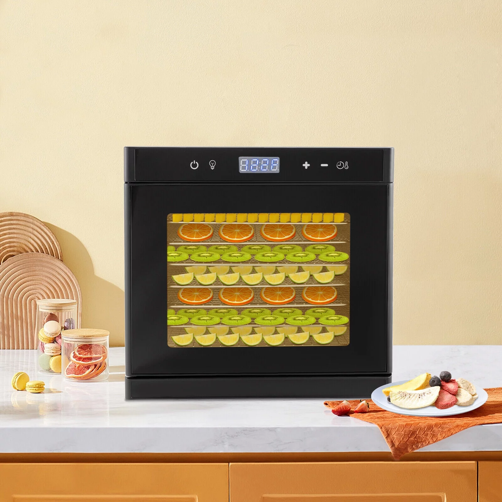 8 Trays Food Dehydrator Machine Adjustable Timer Jerky Fruit Meat Drying 700W