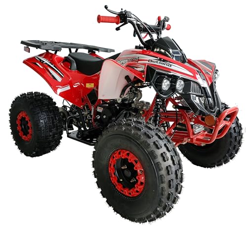 HHH Youth and Adult 125cc ATV Vitacci Outlander Fully Automatic with Reverse Double Headlights Led Gas 4 Wheeler ATVs Quads Big 19/18 inch Tires (Green) - Extra Large