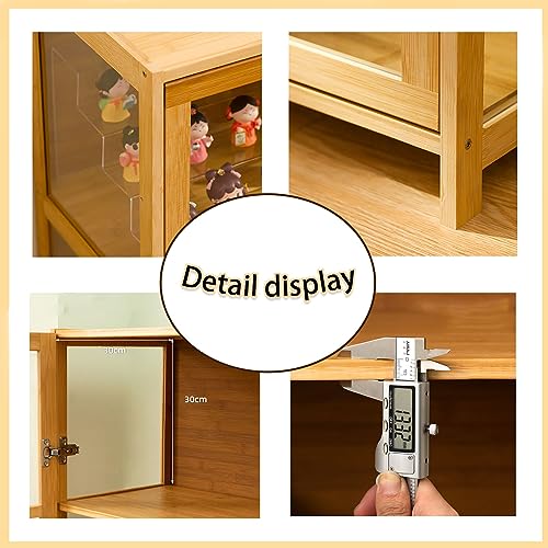 68" Curio Display Cabinet, Storage Shelves with Acrylic Glass Door, Collectibles Toy Organizers Rack & Display Shelf, Kids Bookshelf and Bookcase for Playroom, Bedroom
