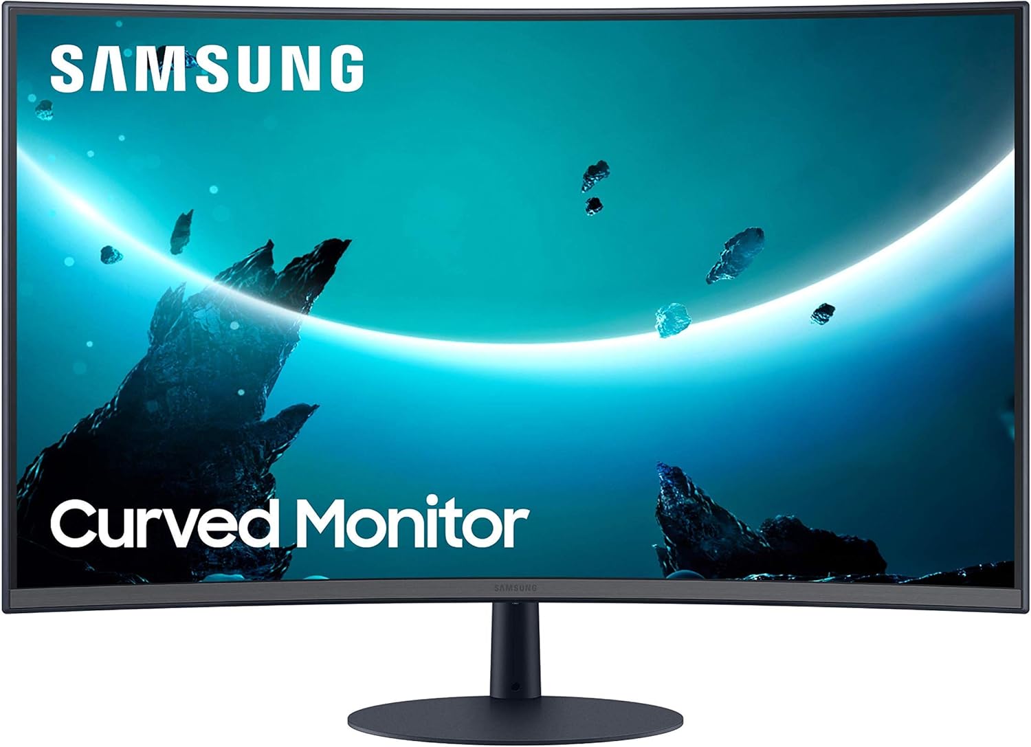 Samsung – T55 Series C32T550FDN 32" 1000R Curved Monitor, Dark Blue Gray (LC32T550FDNXZA) (Renewed)
