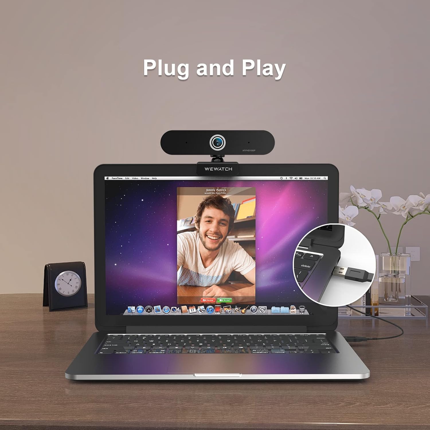 1080P Webcam, WEWATCH PCF2 Web Camera with 2 Microphone, Auto Focus Webcams, Plug & Play USB Webcam, Low Light Correction,Auto Exposure Control for Live Streaming/Video Conference, Zoom/Skype/FaceTime