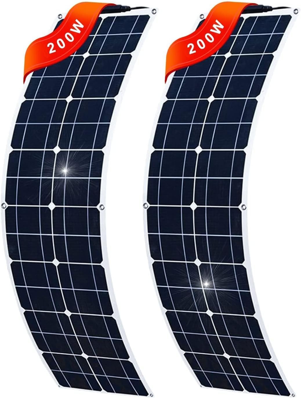 800 Watt 24V/12V Monocrystalline Solar Panel Kit Bendable 4 X 200W Flexible Solar Panels with 40A Charge Controller, Portable Solar Battery Charger for RV Boat Cabin Van Car Uneven Surfaces������