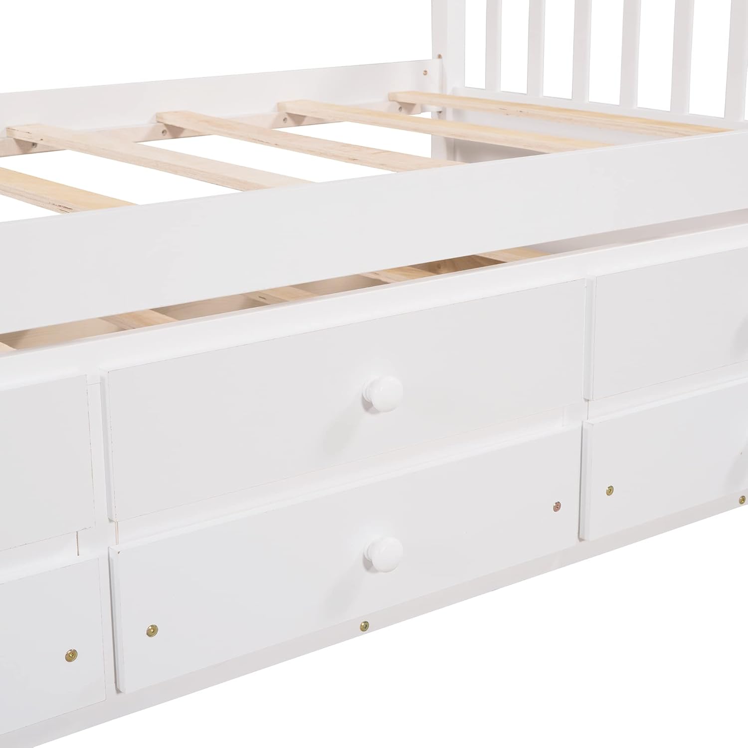 Harper & Bright Designs Daybed with Trundle and Storage Drawers,Wood Twin Captains Bed, Trundle Daybed with Storage for Kids Teens or Adults (Twin,White)