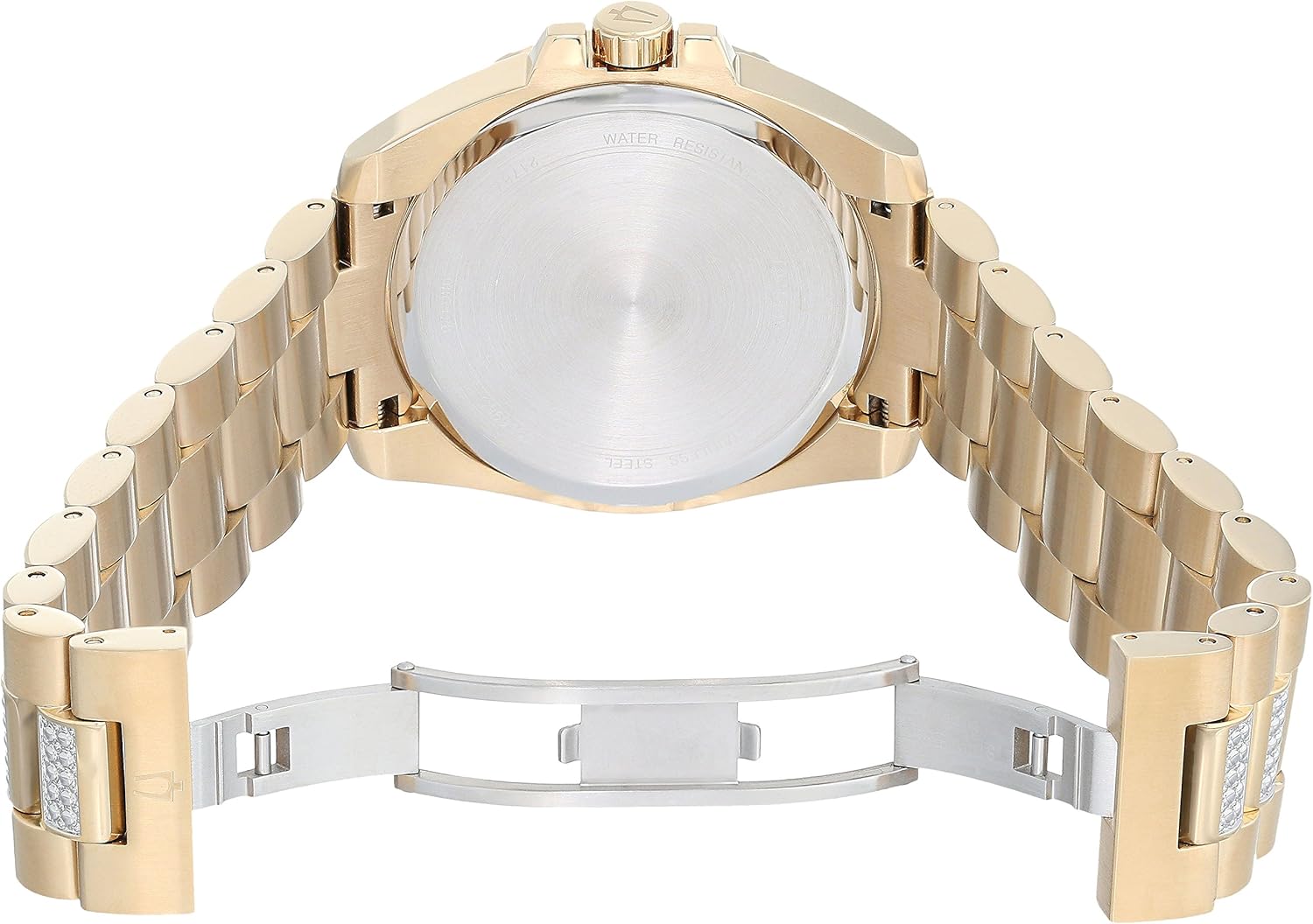 Bulova Men's Crystals Phantom Gold Tone Stainless Steel 6-Hand Multi-Function Quartz Watch Style: 98C128