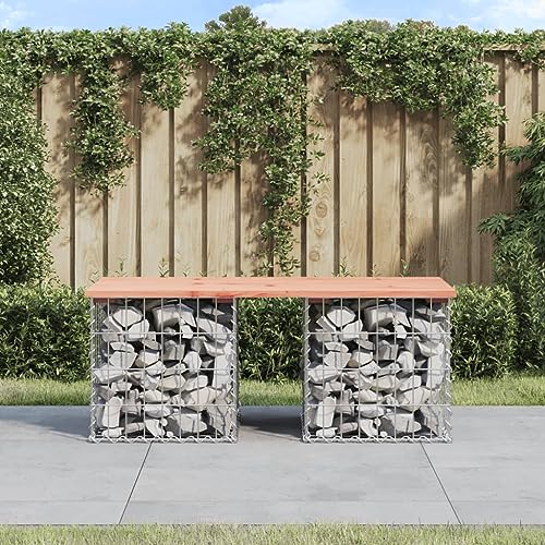 Patio Bench, Patio Bench Outdoor Bench Porch Bench Park Bench Suitable for Porch Living Room Bedroom Garage Gabion Design 40.6"x12.4"x16.5" Solid Wood Pine