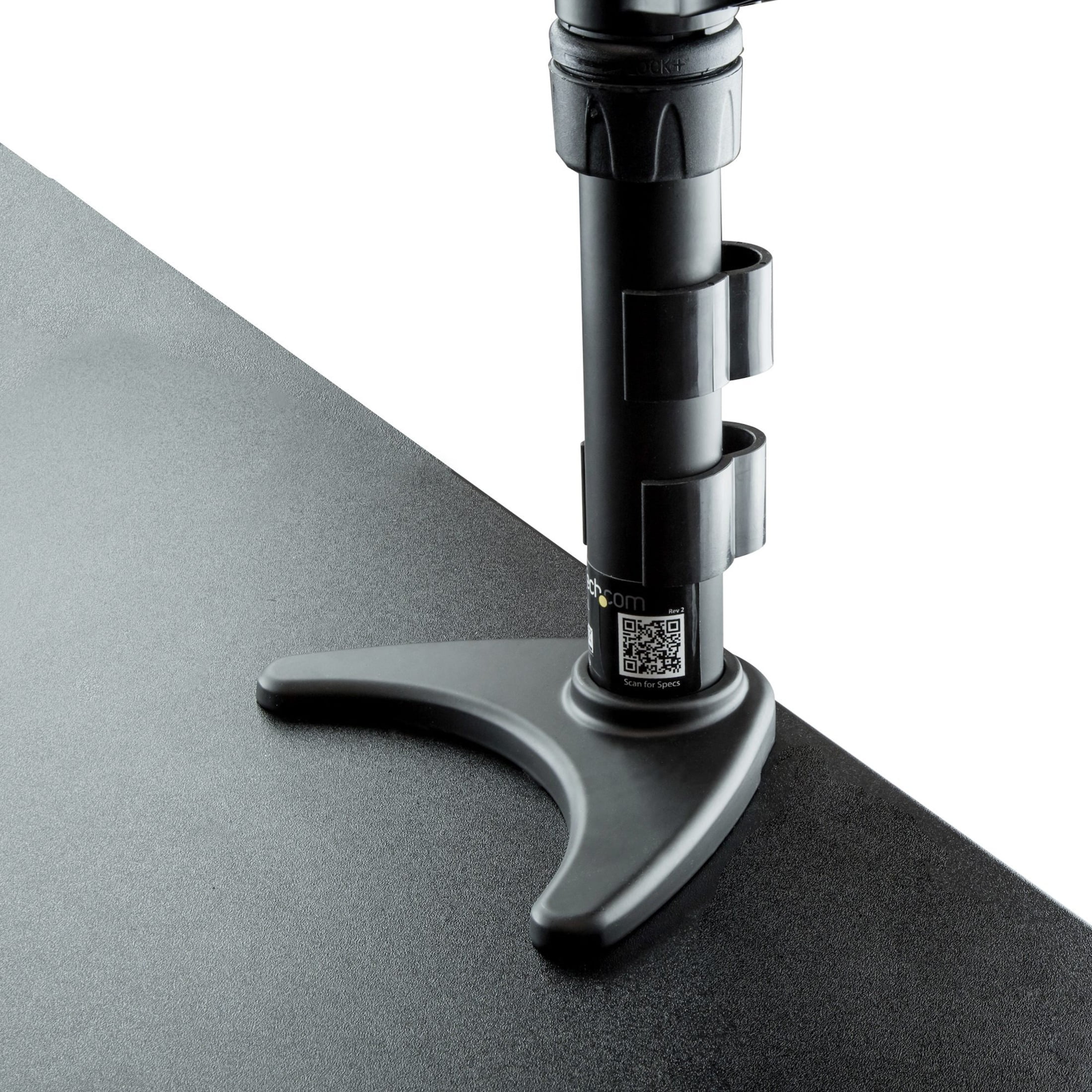 StarTech.com Dual Monitor Sit Stand Desk Converter, 35" Wide, Height Adjustable Standing Desk Solution -Dual Arms for up to 24" Monitors