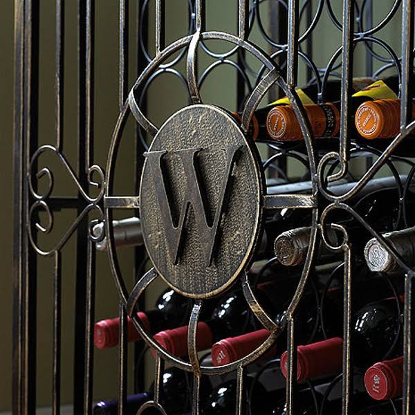 Wine Enthusiast 84- Bottle Antiqued Steel Wine Jail Console