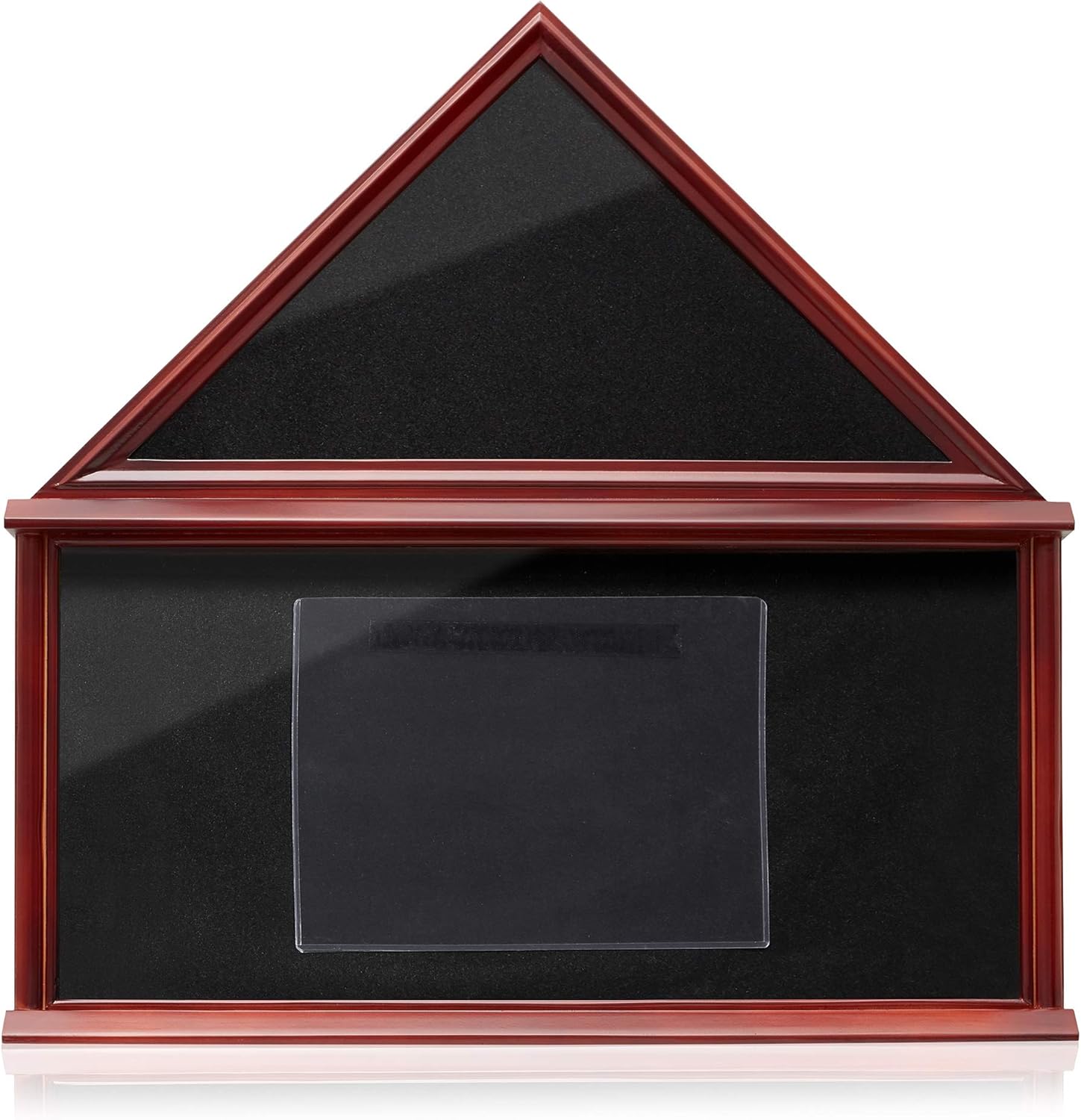 Reminded Large Military Shadow Box Memorial Flag Display Case fits 5' x 9' Flag, Solid Wood Mahogany Finish