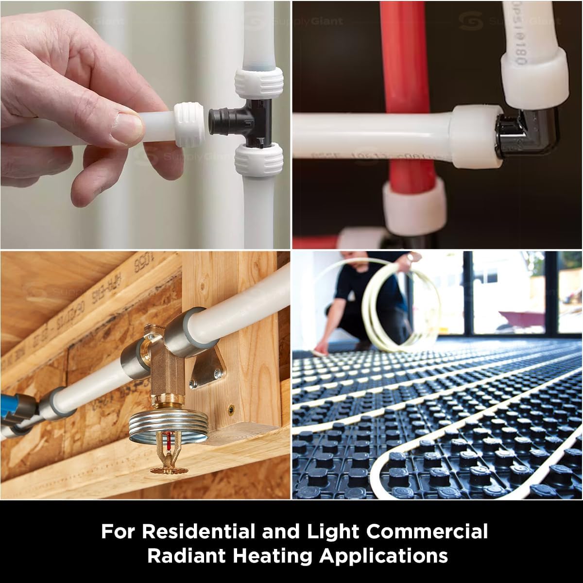 Tubing 1/2 Inch X 100 Feet PEX Pipe, Oxygen Barrier Flexible Water Tubing For Hydronic Radiant Floor Heating, 1/2" PEX Tubing Coil, White