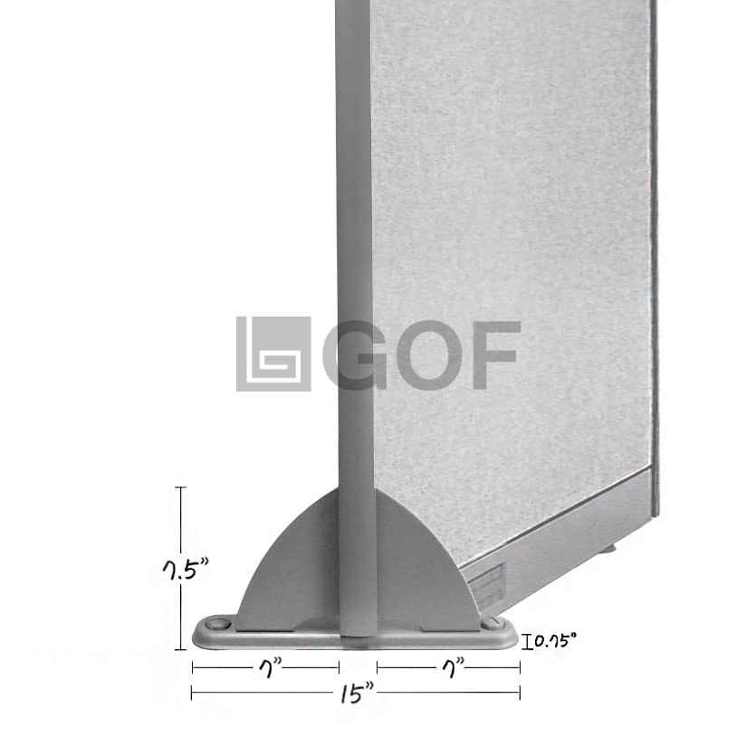 GOF Freestanding Office Partition, Large Fabric Room Divider Panel, 48" W x 72" H