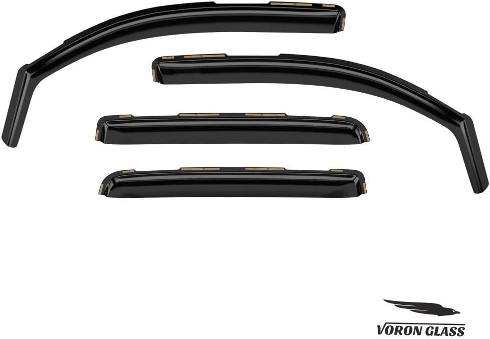 Voron Glass in-Channel Extra Durable Rain Guards for Trucks Toyota Tacoma 2016-2022 Double Cab, Window Deflectors, Vent Window Visors, 4 Pieces - 220056